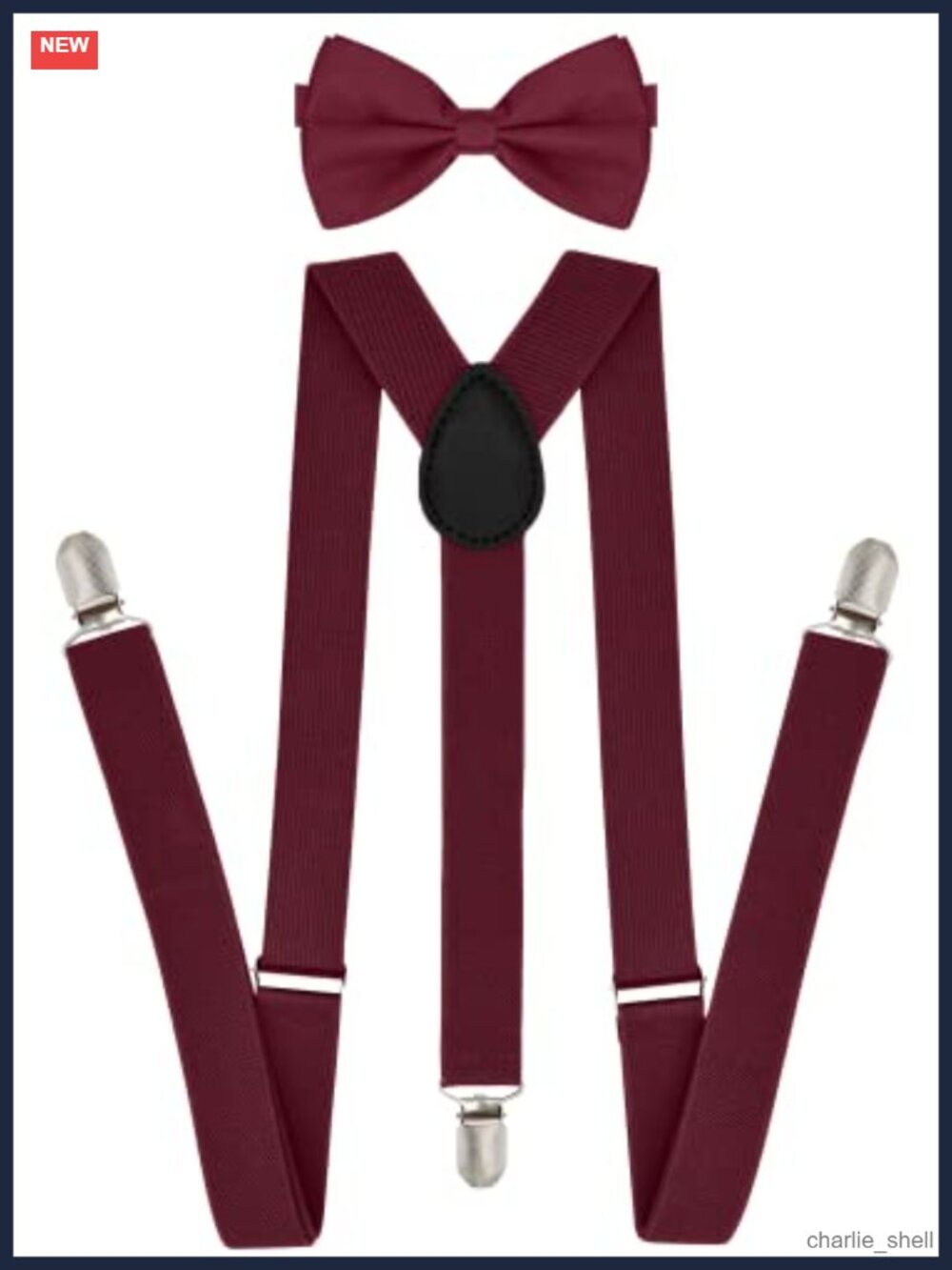 Men's Suspender & Bow Tie Set One Size Y-Back Formal Tuxedo Costume